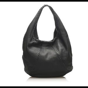BOTTEGA VENETTA  black leather hobo bag
